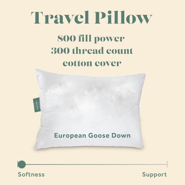 Goose Down Travel Pillow - Filled with 800 Fill Po... - Image 4