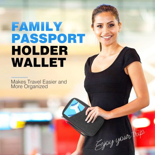 Passport Holder Family RFID Travel Document Organi... - Image 8