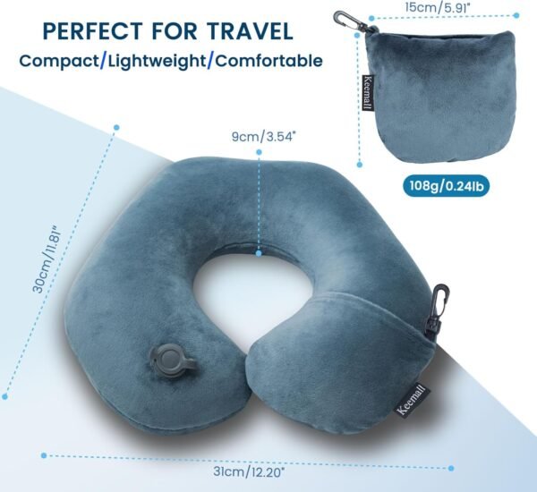 Inflatable Travel Neck Pillow for Airplane Train C... - Image 8