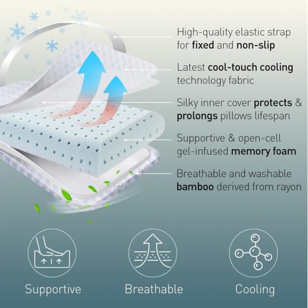 Travel & Camping Cooling Memory Foam Pillow for Ba... - Image 6