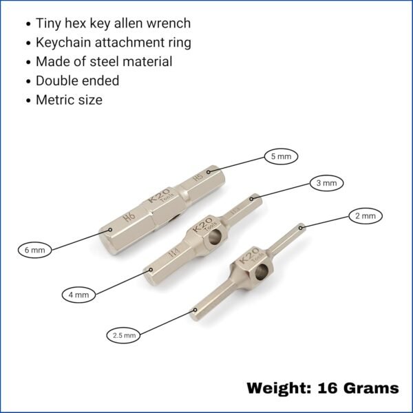 Keychain Hex Key Allen Wrench Multi-Tool Set - Met... - Image 6