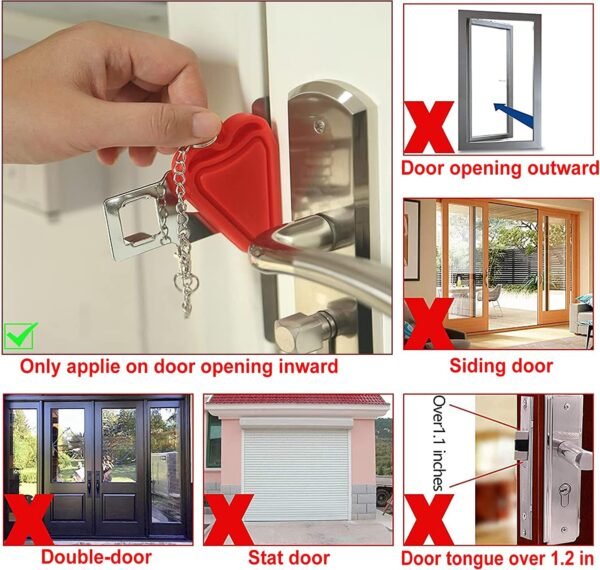 Portable Door Lock & Door Stop Alarm,Dual Protecti... - Image 7