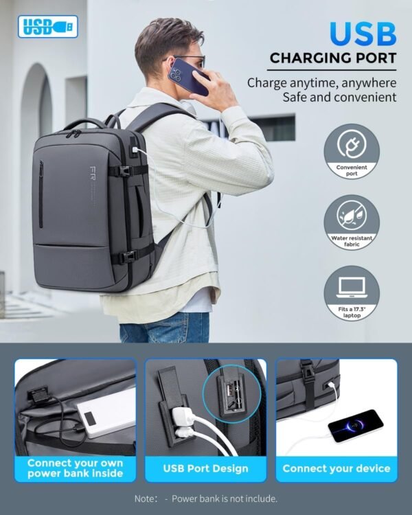 17.3 Inch Travel Laptop Backpack for Men, Water Re... - Image 7