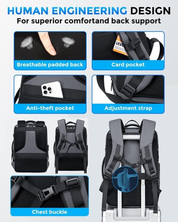 17.3 Inch Travel Laptop Backpack for Men, Water Re... - Image 5