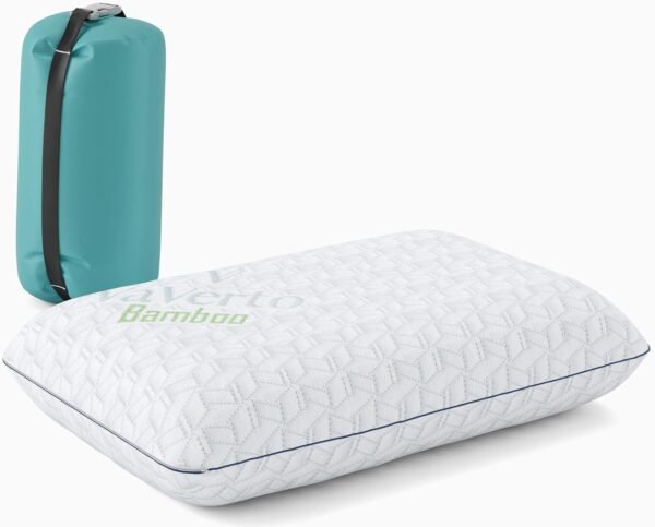 Vaverto Small Memory Foam Bed Pillow for Camping -... - Image 2
