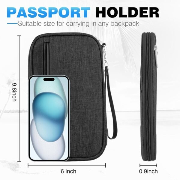 Passport Holder Family RFID Travel Document Organi... - Image 3