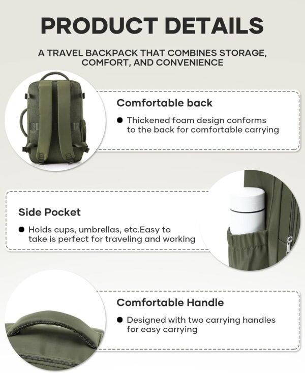 Travel Backpack For Women Men Carry On Backpack Fo... - Image 7