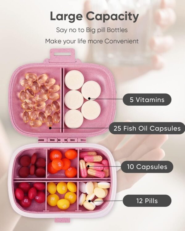 Holii Travel Pill Organizer, 8 Compartments Portab... - Image 7