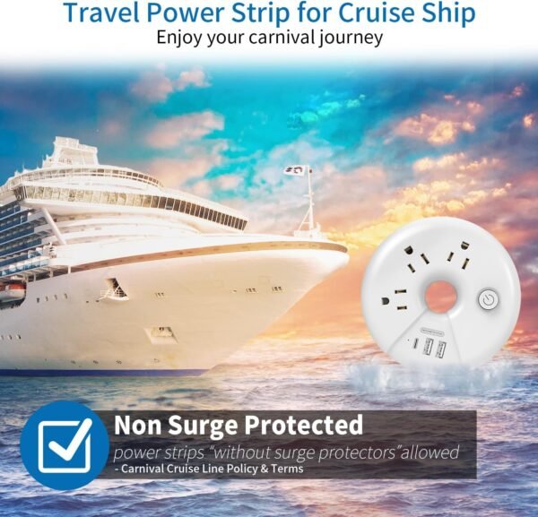 Travel Power Strip, NTONPOWER 3 Outlets 3 USB(1 US... - Image 5