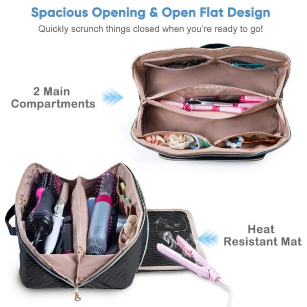 Large Hair Tools Travel Bag with Iron Mat - 2in1 H... - Image 3