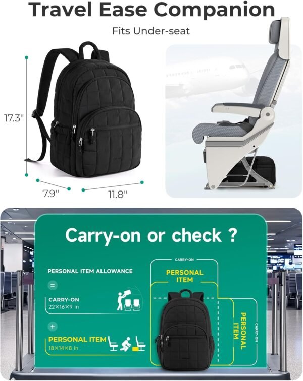 BAGSMART College Laptop Backpack, Travel Backpack ... - Image 3