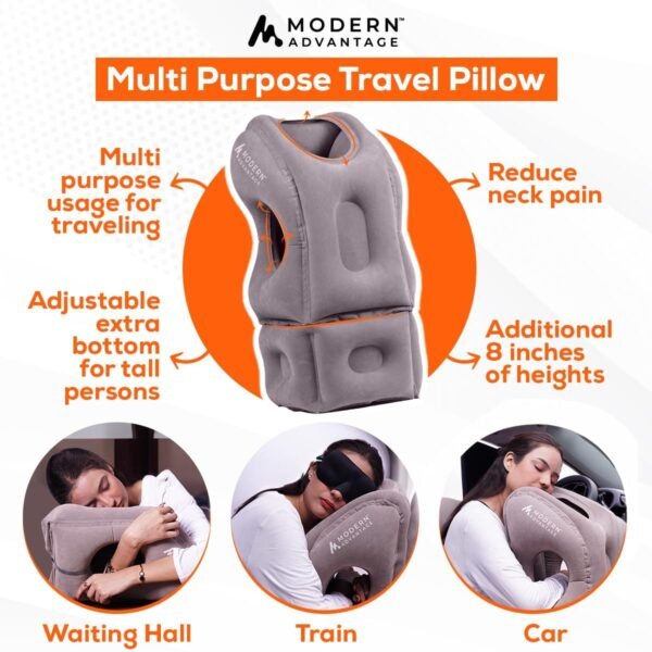 Modern Advantage Inflatable Travel Pillow for Airp... - Image 6