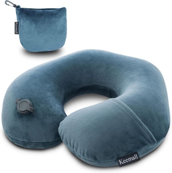 Inflatable Travel Neck Pillow for Airplane Train C... - Image 2