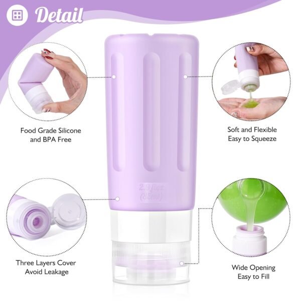 16 Pcs Silicone Bottles Set, Leak-Proof Design, Tr... - Image 5