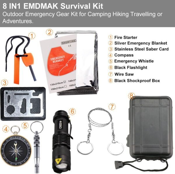 EMDMAK Survival Kit Outdoor Emergency Gear Kit for... - Image 7