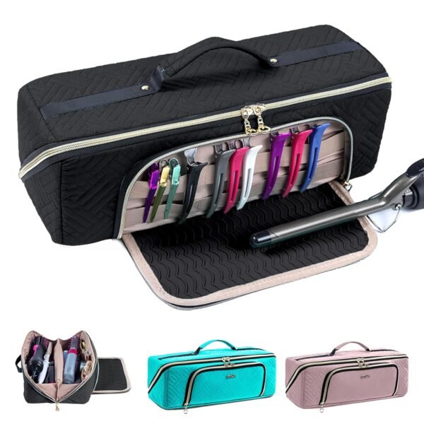 Large Hair Tools Travel Bag with Iron Mat - 2in1 H... - Image 2