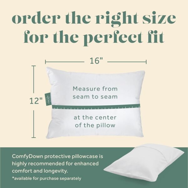 Goose Down Travel Pillow - Filled with 800 Fill Po... - Image 3