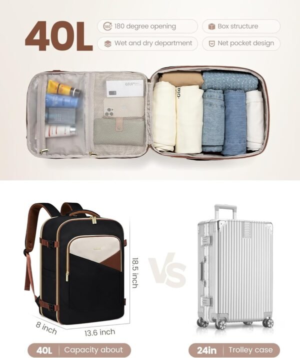 LOVEVOOK Large Travel Backpack for Women&Men,TSA C... - Image 3