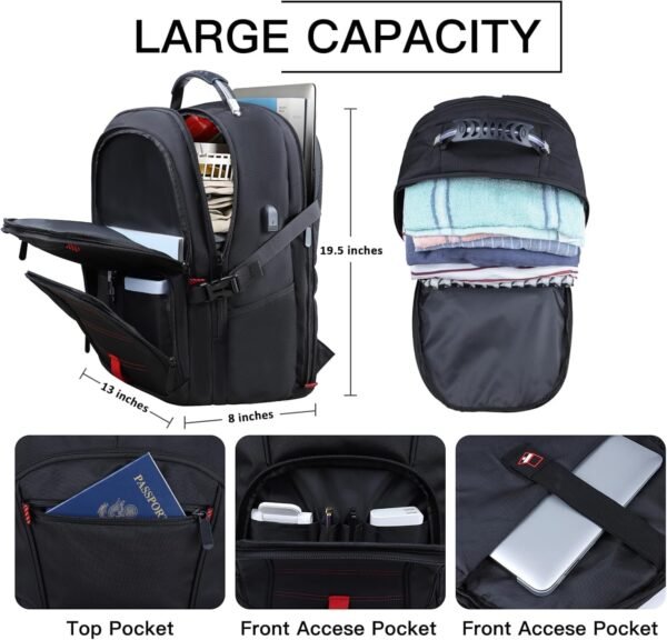 Extra Large Travel Laptop Backpack, 17.3 Inch Carr... - Image 6