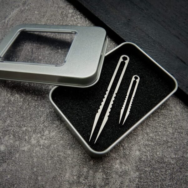Canku 2pcs Mini Tweezers Portable Titanium Alloy E... - Image 8