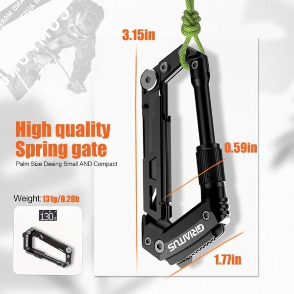 Carabiner Multitool 8-in-1 EDC Carabiners Pocket K... - Image 4