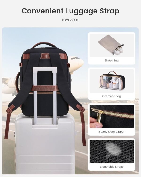 LOVEVOOK Carry On Travel Backpack for Women, Airli... - Image 6