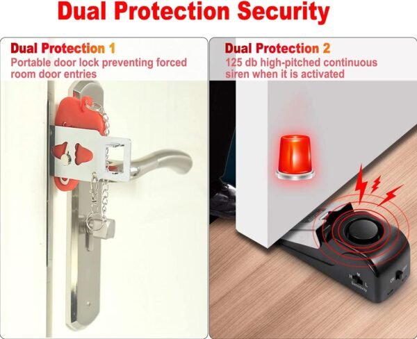 Portable Door Lock & Door Stop Alarm,Dual Protecti... - Image 3