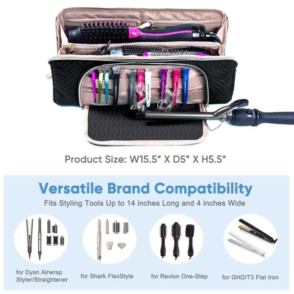 Large Hair Tools Travel Bag with Iron Mat - 2in1 H... - Image 4