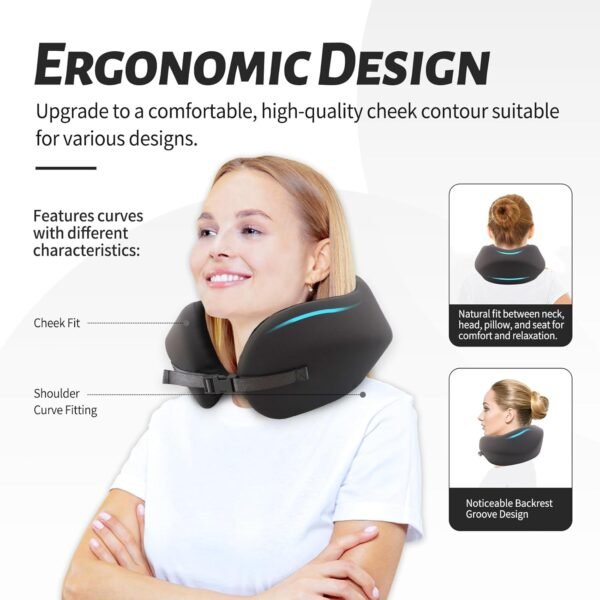 Travel Neck Pillows for Airplanes, Compact Memory ... - Image 4