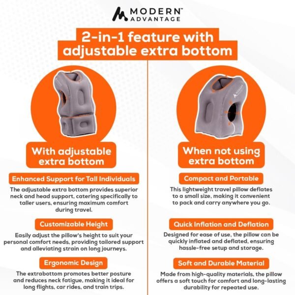 Modern Advantage Inflatable Travel Pillow for Airp... - Image 3