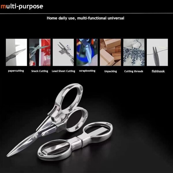 Folding Mini Scissors, Stainless Steel Retractable... - Image 5