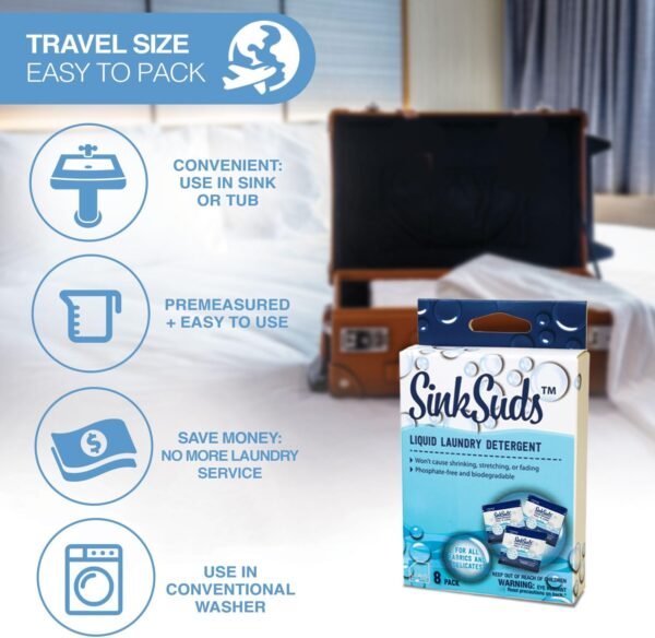SinkSuds Laundry Detergent, Travel Size Liquid Soa... - Image 4