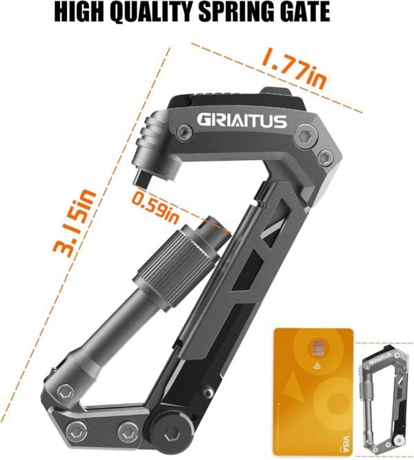 Carabiner Multitool with Pocket Knives, 8-in-1 EDC... - Image 7