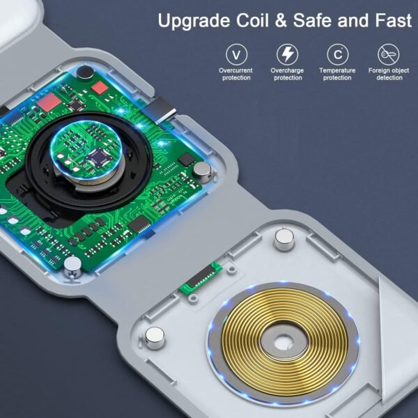 Wireless Charger 3 in 1,RTOPS Magnetic Travel Wire... - Image 6