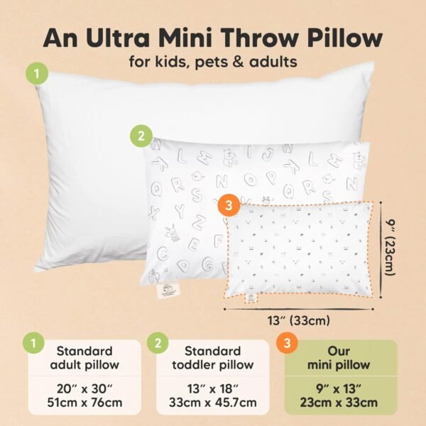 Mini Toddler Pillow with Pillowcase - 9x13 My Litt... - Image 3
