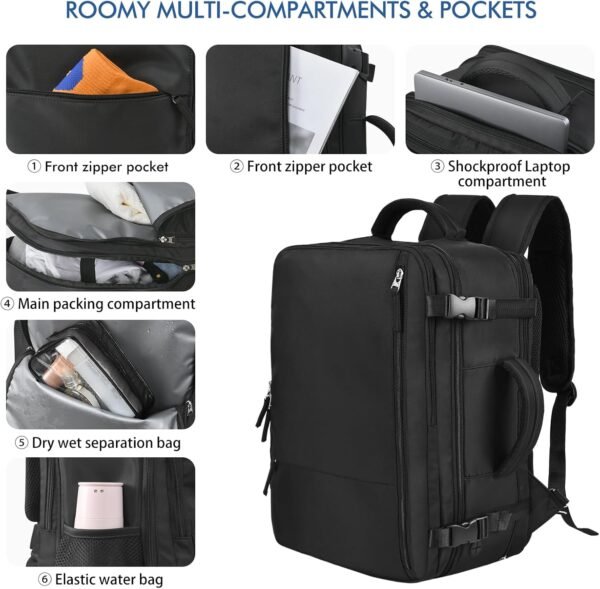 Beraliy Travel Backpack for Men Women, Large Carry... - Image 9