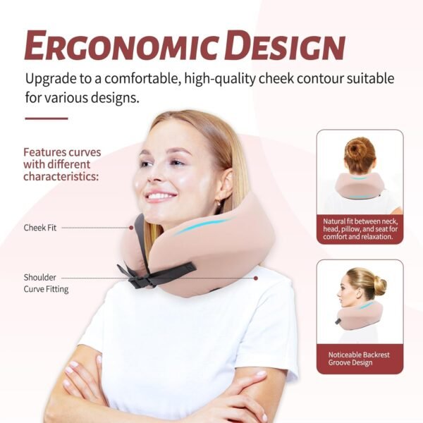 Neck Pillow Airplane Memory Foam Travel Pillow for... - Image 7