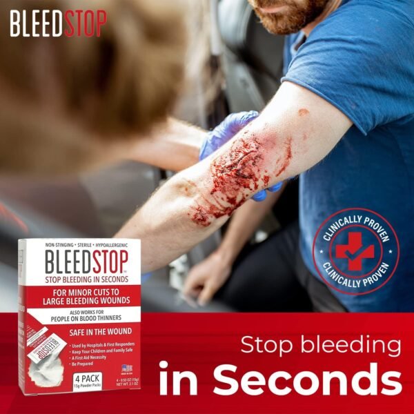 BleedStop First Aid Powder for Blood Clotting, Tr... - Image 5