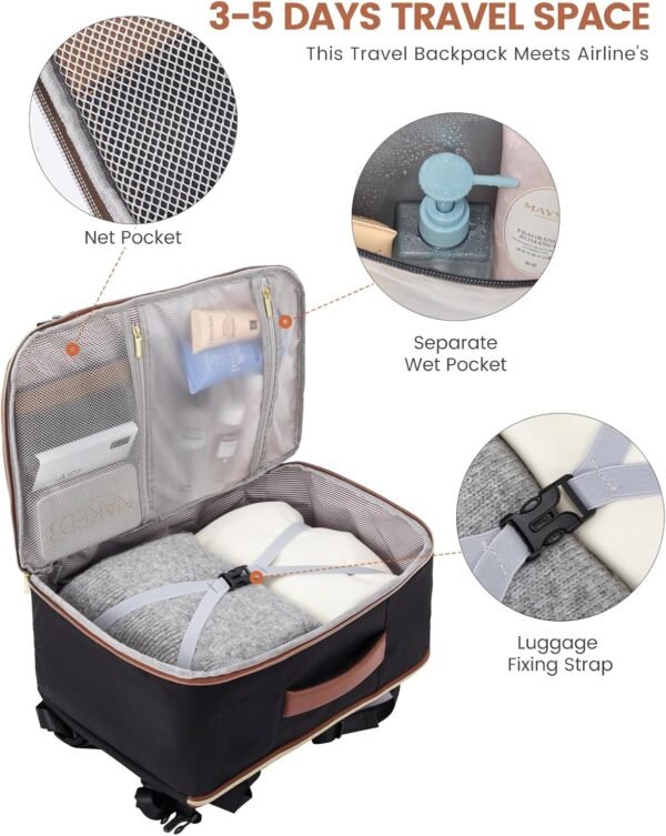 LOVEVOOK Travel Backpack for Women,40L Carry On Ba... - Image 9