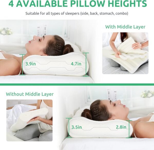 UTTU Cervical Pillow for Neck Strain Relief, Memor... - Image 4