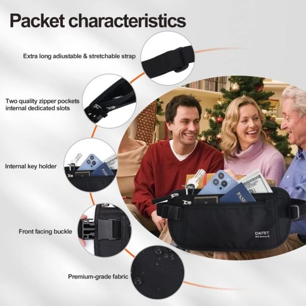 DAITET Money Belt - Passport Holder Secure Hidden ... - Image 9