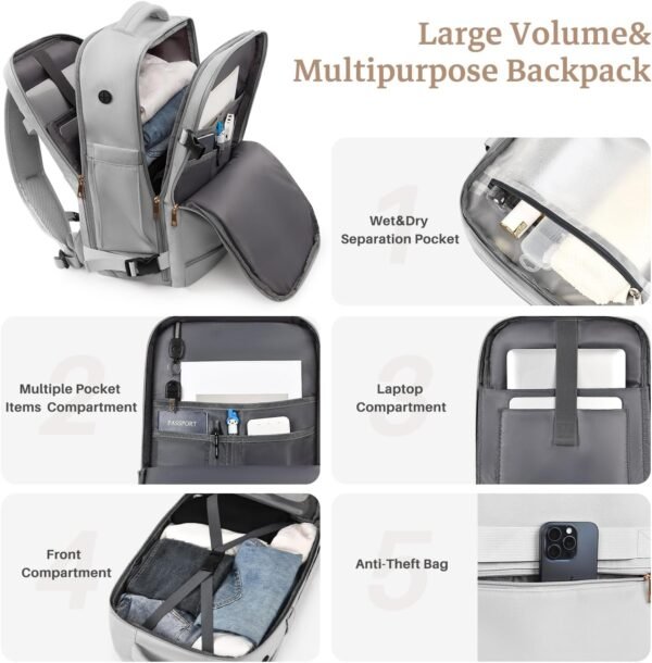 Travel Backpack， Carry on Backpack Airline Approve... - Image 5
