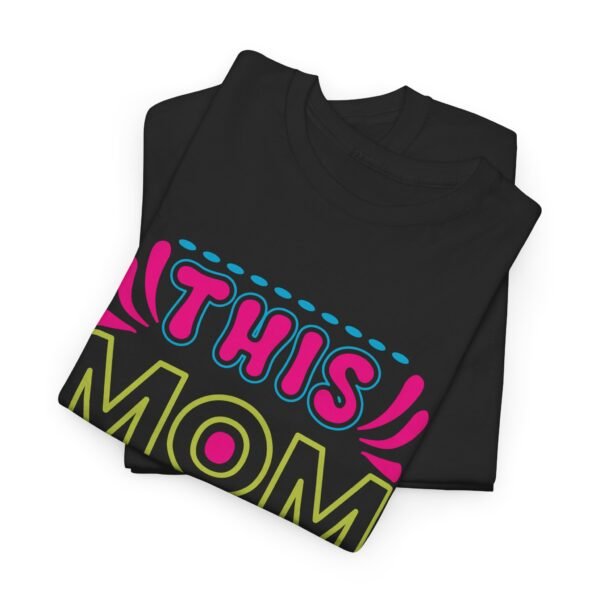 Mom Love Unisex Heavy Cotton Tee - This Mom Loves Her Boys Gift, Family T-Shirt, Cute Mom Shirt, Mother's Day Apparel, Cozy Casual Tee - Image 3