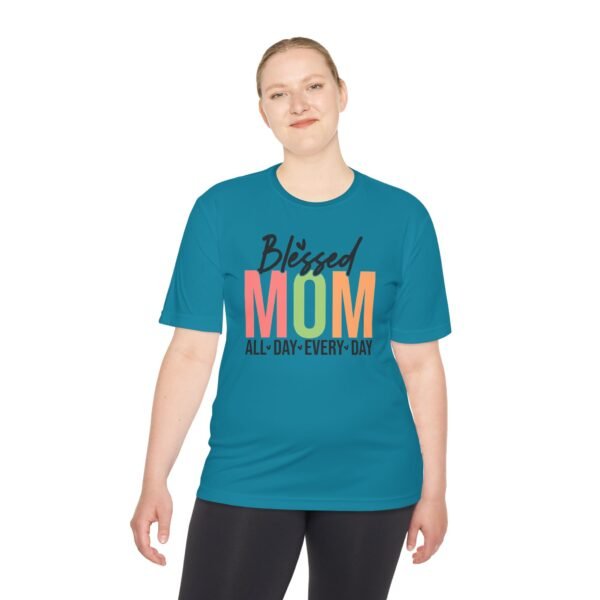 Blessed Mom Unisex Moisture Wicking Tee, Mom Shirt, Fitness Apparel, Mother's Day Gift, Everyday Wear, Active Lifestyle Top - Image 4