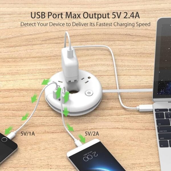 Travel Power Strip, NTONPOWER 3 Outlets 3 USB(1 US... - Image 4