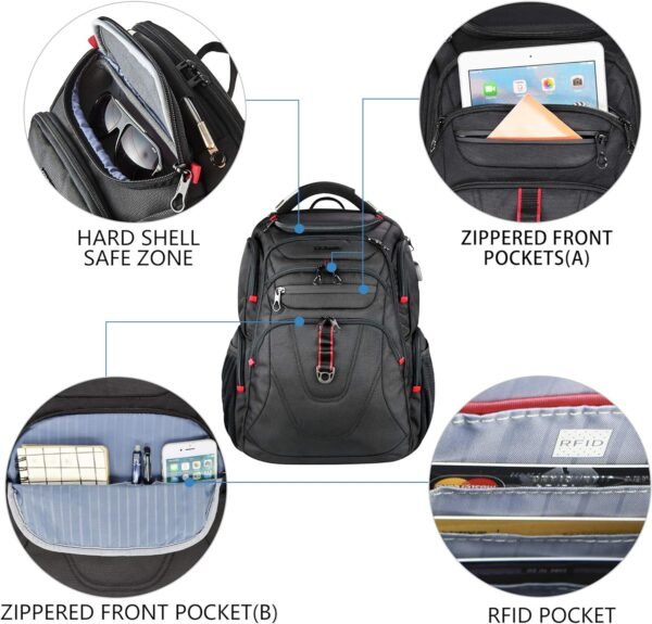 KROSER TSA Friendly Travel Laptop Backpack 17.3 in... - Image 5