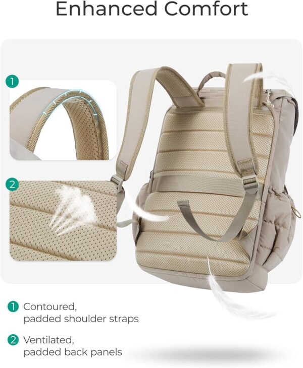 BAGSMART College Laptop Backpack, Large Opening Tr... - Image 6