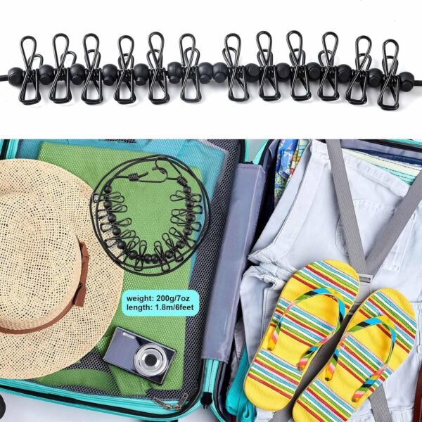 Travel Clothesline, Portable Retractable Clothesli... - Image 5