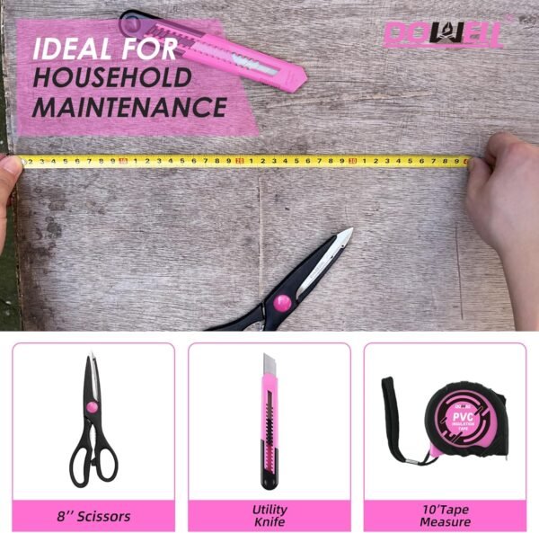 DOWELL 40 Piece Home Tool Set Pink, General Househ... - Image 5