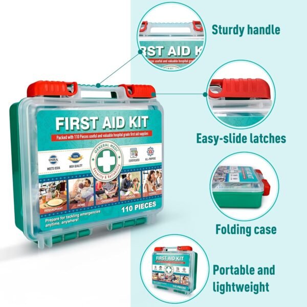 General Medi 110 Pieces Small First Aid Kit - Hard... - Image 5